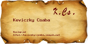 Keviczky Csaba névjegykártya