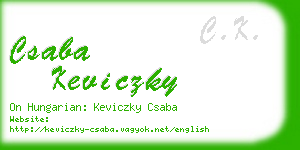 csaba keviczky business card